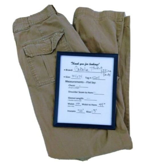 CABELA'S 7 Pocket HIKER Cargo Pants Men's 34 x 34 Khaki Hiking Outdoors Hunting - Picture 3 of 10